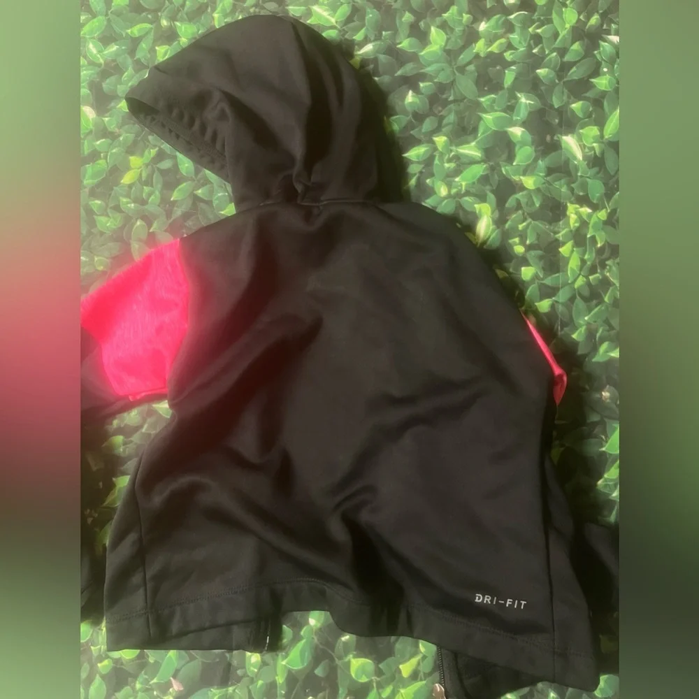 Nike Kids Black and Pink Dri Fit Zip Up Jacket